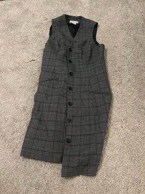 Worthington Vintage Plaid Sleeveless Vest Dress Academia Equestrian Petite 4